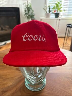 Red Corduroy Cap with White Coors Logo